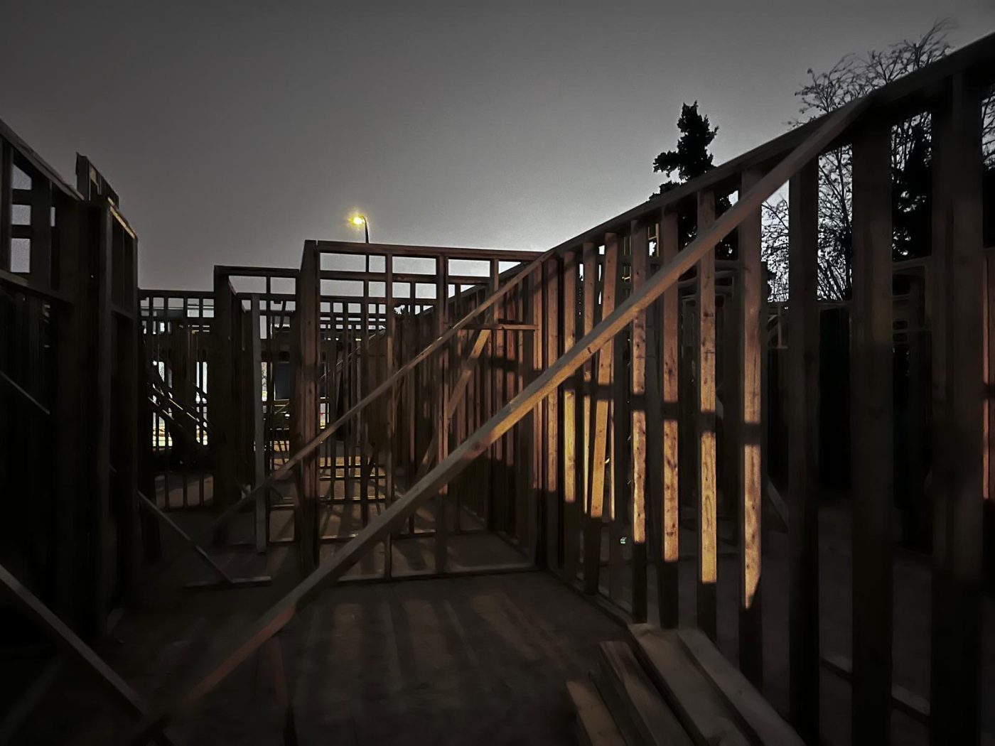 8-Plex Glenwood — Interior framing, Winter 2026